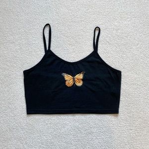 Butterfly crop top tank